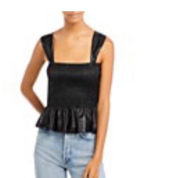 Lucy Paris Tops - LAST CALL! NWOT! Lucy Paris Faux Leather Peplum Top